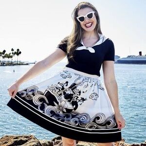 M - Stitch Shoppe Loungefly Disney Steamboat Willie Sandy Skirt Mickey Mouse